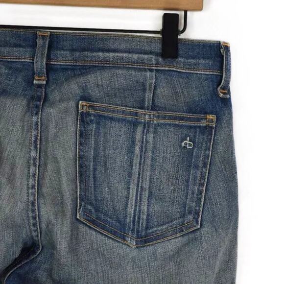 Rag & Bone Heathway Denim jeans Size 27 with lamb leather panels - Picture 9 of 10